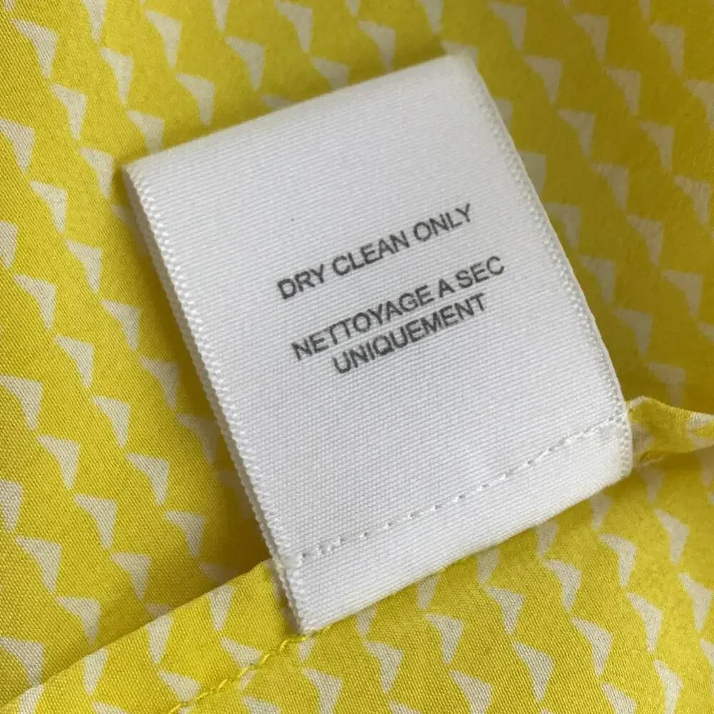 Joie Lemon Yellow Silk Marlo Printed Top